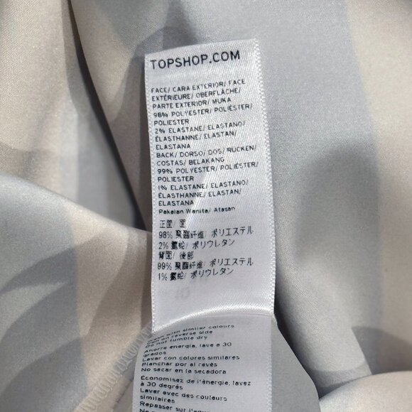 Topshop Blue White Stripe Cutout Mini Dress Size 6 Fitted Sleeveless V-Neck - Picture 9 of 9